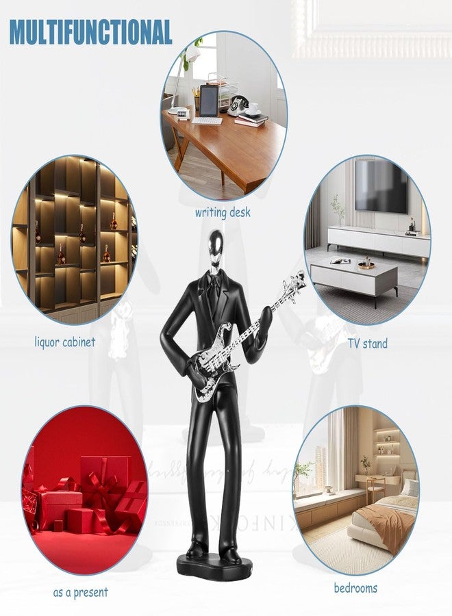 LSBDJDL Music Decoration Figurine Music Decoration Guitarist Statue Singer Statue Saxophone Statue Modern Sculpture Home Decoration Housewarming Gift (Guitarist), L6.1*W2.9*H10.6in - Image 2